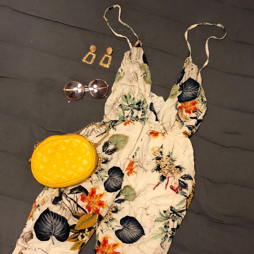 This floral romper is perfect for spring or summer